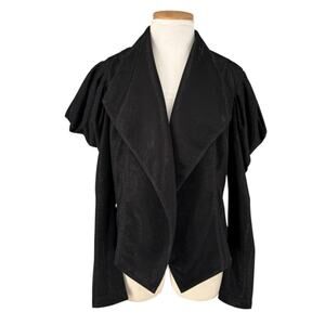 Vintage 80's Disco Open Jacket Mettalic Pagoda Sleeve Large Stretch Techno